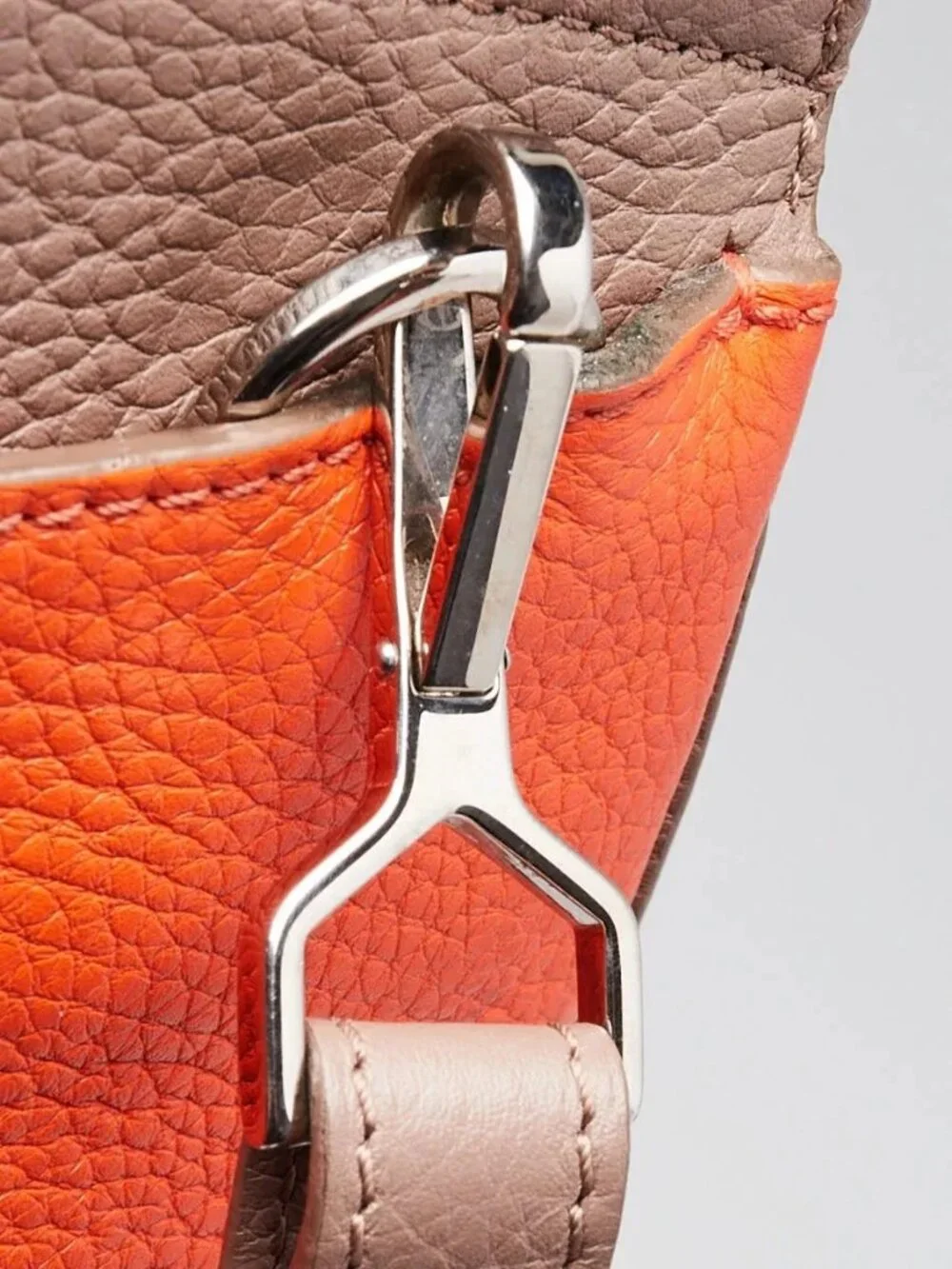 Louis Vuitton Tangerine/Taupe Taurillon Leather Marceau Bag